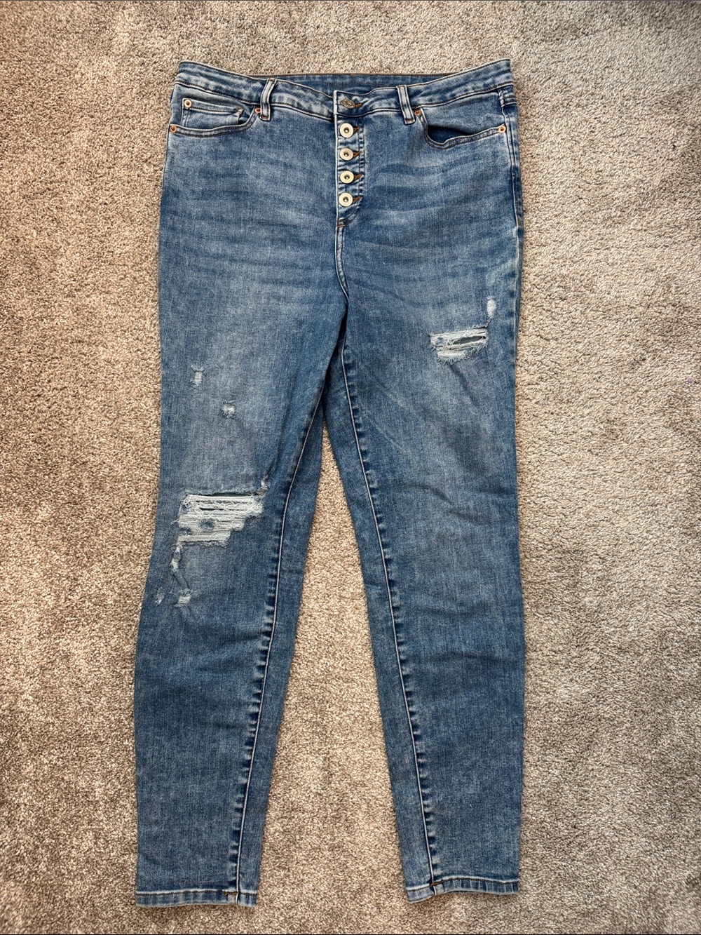 INC International Concepts Distressed Skinny Jeans - Blue